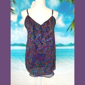 Old Navy Floral Ruffle Tank Size Medium